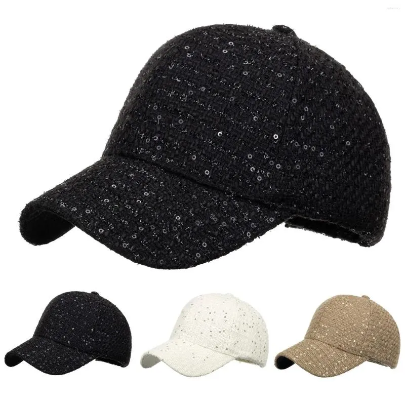 Bollmössor 2024 Baseball Cap Fashion Women Män andas utomhussportstrand Justerbar Hip Hop -paljetter Enkel solhatt