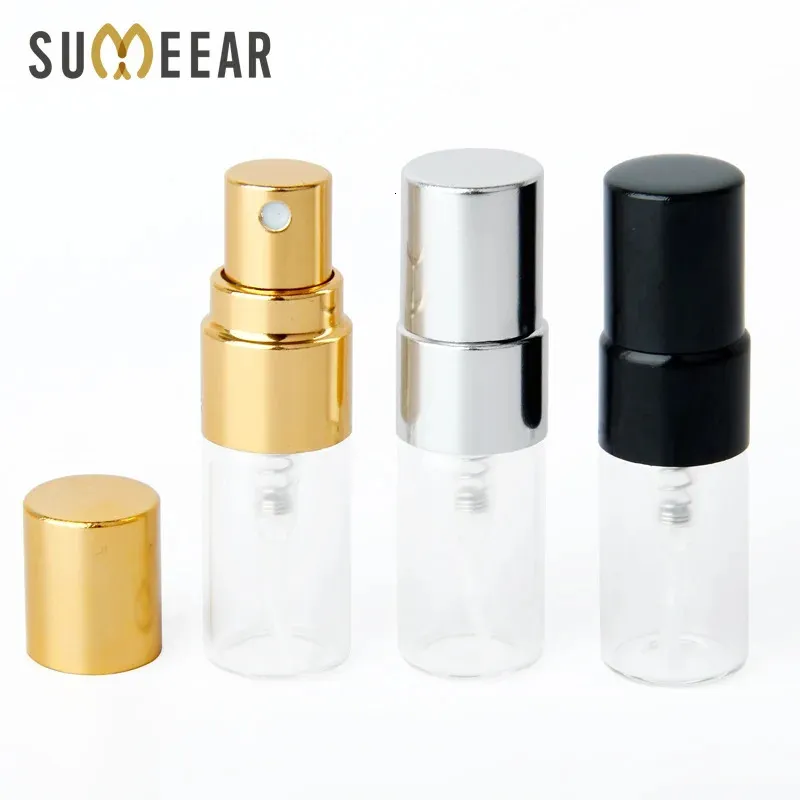 100 peças/lote 2ml mini garrafa de perfume recarregável para amostra spray garrafa de metal atomizador portátil viagem presente recipiente cosmético 240226