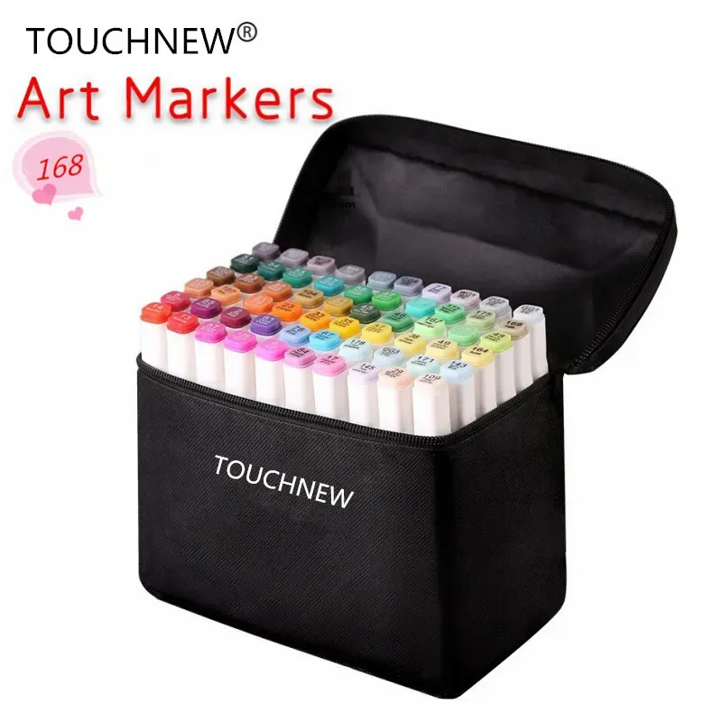 Markers Touchnew 1 Colors Single Art Markers Brush Pen Sketch Alcohol Based Markers Dual Head Manga Drawing Pens Art Supplies
