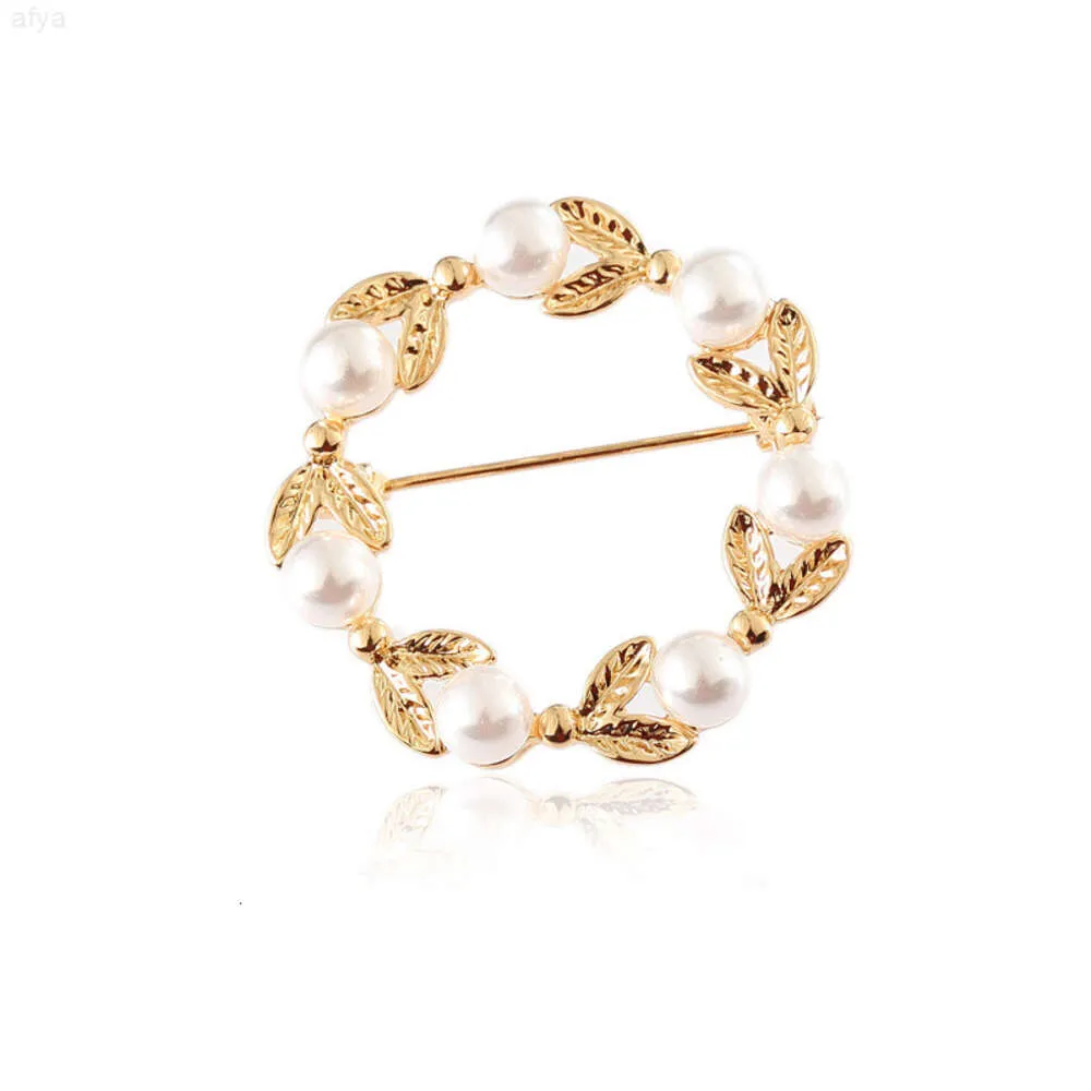 Shangjie Oem Broche Small Leaf Pearl Bouquet Brooch for Hijab Channel Broches Pins Brooches