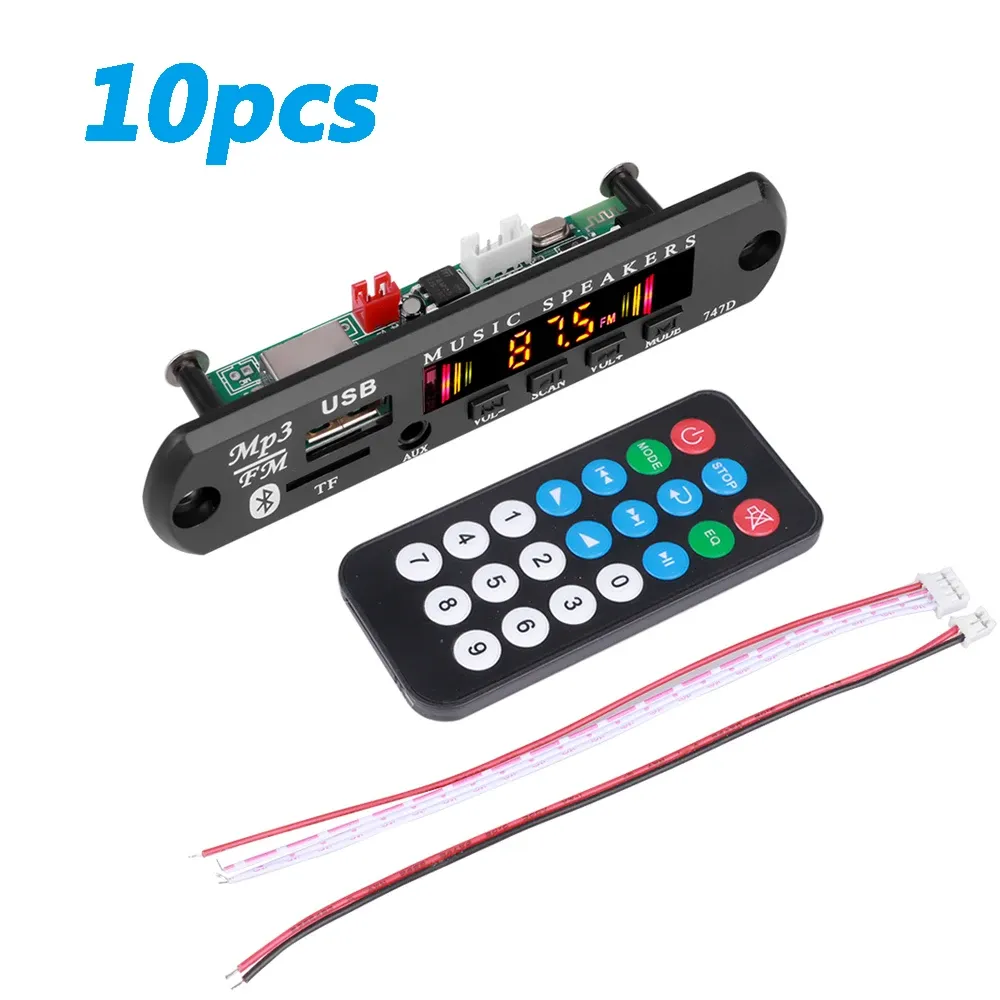 Player 10pcs Kebidu Car Audio USB TF FM Radio Module Wireless Bluetooth 7V 12V MP3 WMA Decoder Board MP3 Player with Remote Control