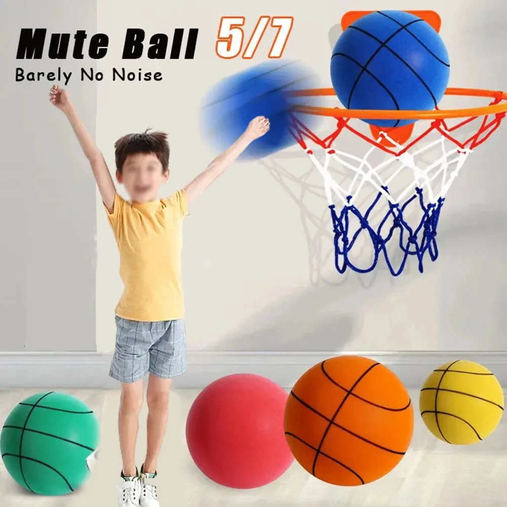 Balle rebondissante muette intérieure silencieuse sauter balle aire de jeux rebond basket-ball enfant sport jouet jeux 240226