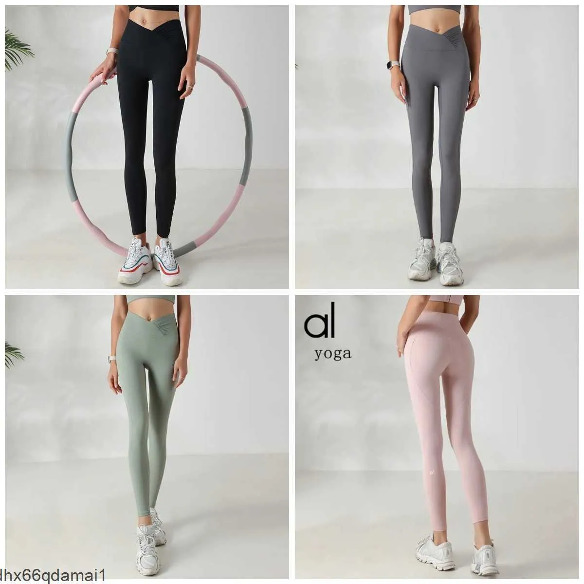 ALOLULU lycra fabric Solid Color Women yoga pants High Waist Sports Gym Wear Leggings Elastic Fitness Lady Outdoor Trousers HOO4