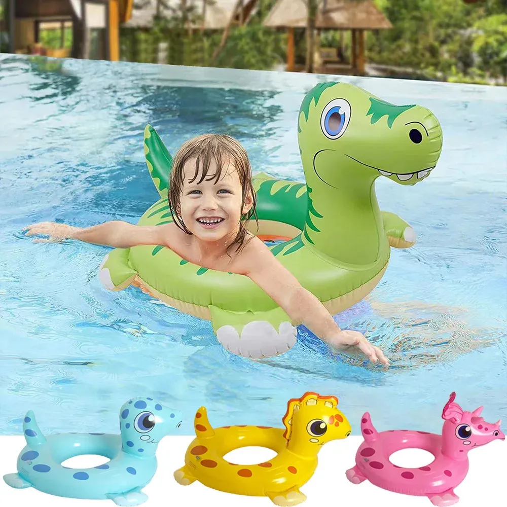 Bébé gonflable dinosaure anneaux de natation siège pour 14 ans enfants flottant cercle de natation tube piscine baignoire plage fête été jouets d'eau 240223