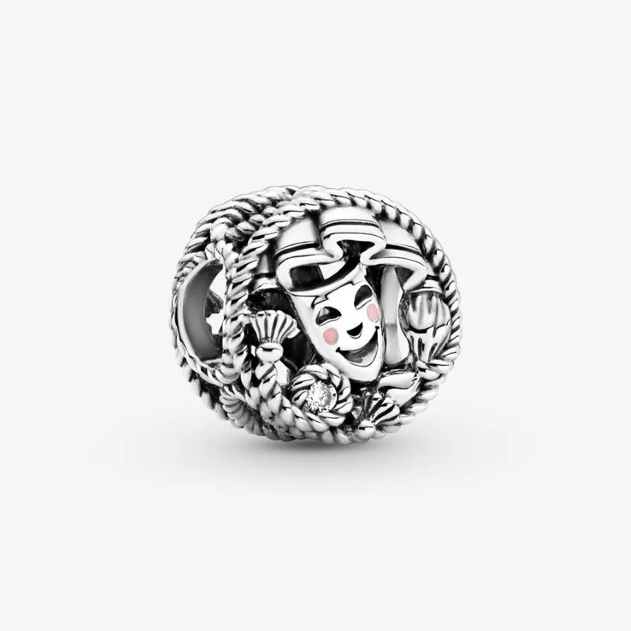 New Arrival 100% 925 Sterling Silver Comedy & Tragedy Drama Masks Charm Fit Original European Charm Bracelet Fashion Jewelry Acces2444