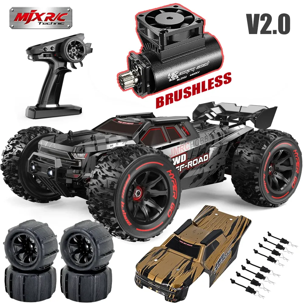 Auto's MJX 1/14 Hyper Go 14209 14210 V2.0 Afstandsbediening Spatwaterdicht HighSpeed Borstelloze RC Hobbyauto Dubbele wielen Offroad-truck