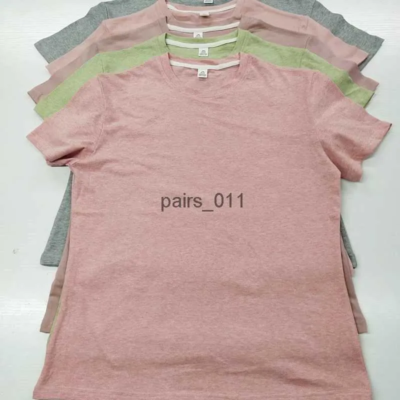 Kvinnors blusar skjortor Kort ärm runda nackskjorta Ren bomullsmaterial bekvämt och avslappnat 240229