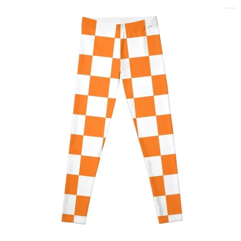 Pantalon actif à carreaux Orange et blanc, Leggings de gymnastique, vêtements de Fitness, Push Up pour femmes