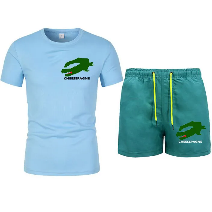 2024年男子新しい夏クイックドライビーチカジュアルショートパンツ2セットのビーチスポーツウェアショーツジムスポーツウェア服