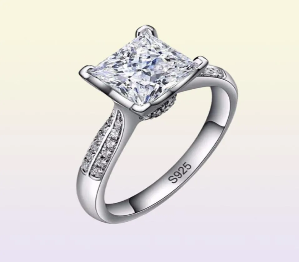 Yhamni 100 Solid 925 Srebrne pierścionki Fine Jewelry Big Sona Cz Diamond Pierścienie zaręczynowe dla kobiet Rozmiar 4 5 6 7 8 9 10 3192348