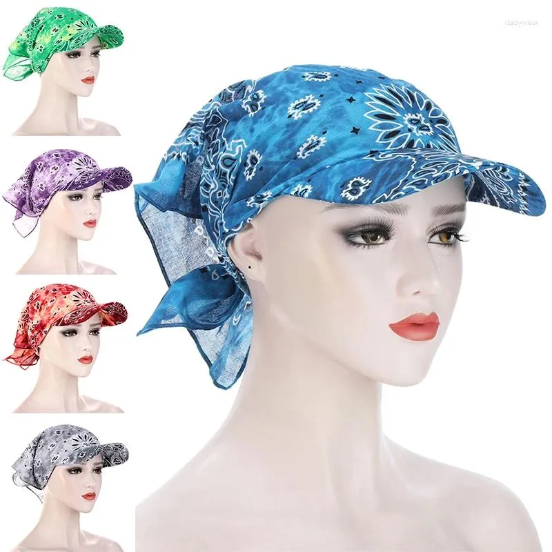 Casquettes de balle Bandana Turban carré écharpe chapeau Boho Floral coton casquette de Baseball réglable femmes foulard hommes pare-soleil Hip Hop