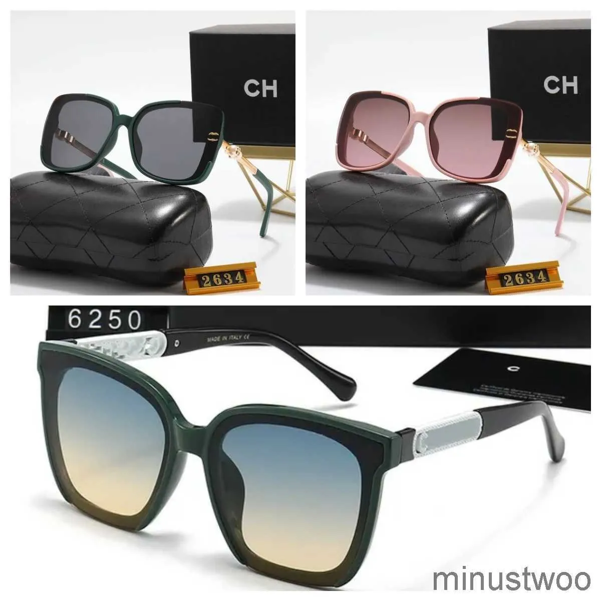 24SS Designer CC Okulary przeciwsłoneczne Modna Ch okulary przeciwsłoneczne Modna Moda Moda Top Driving Outdoor UV Protection Modna noga dla kobiet Mężczyzn Sunglasses Duża rama gradient GLO53C