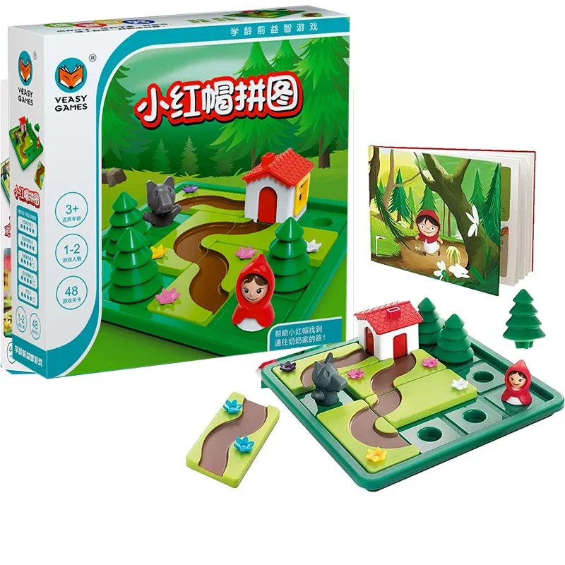 Little Red Riding Hood Smart HideSeek Board Games With Solution Skill Building Puzzle Logic Game IQ Training Toy Children Gift