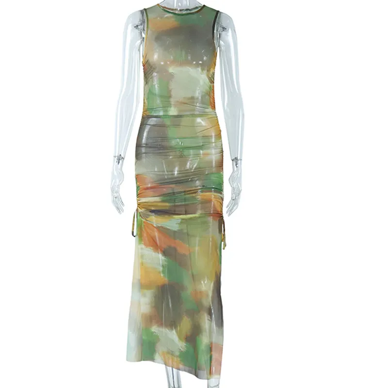 open back mesh dress NUINA