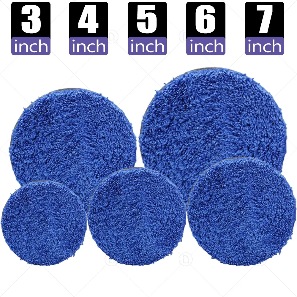 Washer 3/4/5/6/7 Inch Removing Wax Buffer Pads Microfiber Polishing Pad Replaceable Buffing Pads for Da/ro Polisher Car Wash Clean