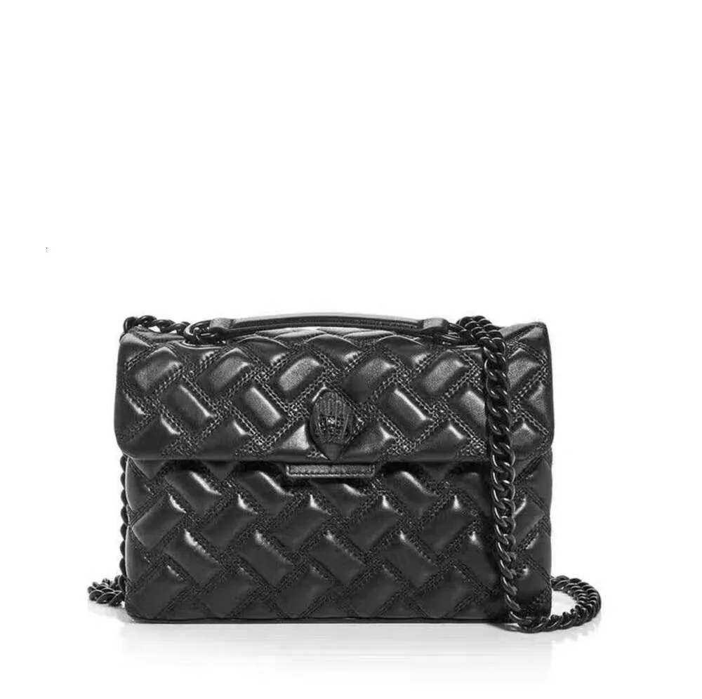 Kurt Geiger London Kensington Full Soft Leather Handbags Luxury Black Chains Shourdle Bag Big Cross Body Purse and Bag S3FD