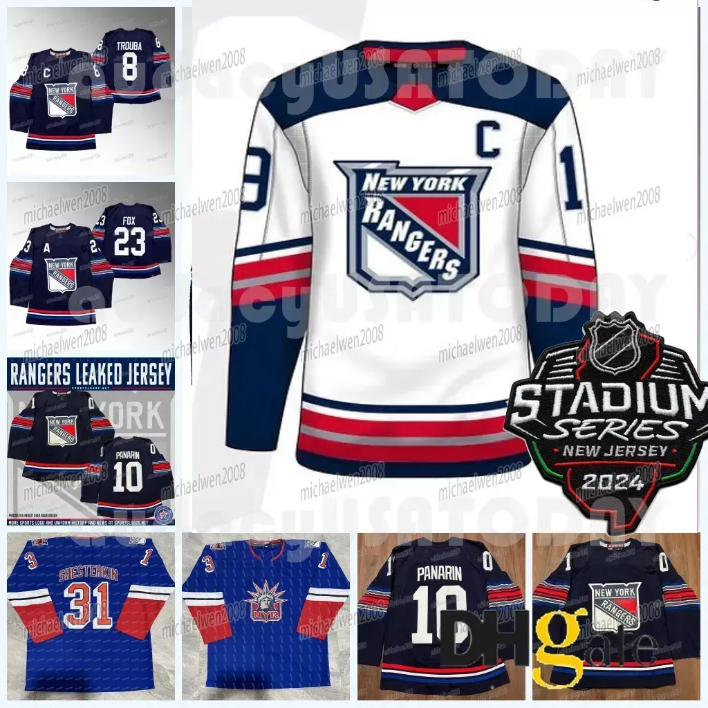 CUSTOM Нью-Йорк 23 Адам Фокс Рейнджерс 2024 Stadium Series Джерси Игорь Шестеркин Мика Зибанежад Крис Крайдер Артемий Панарин Каапо Какко Райан Линдгрен Андре Миллер