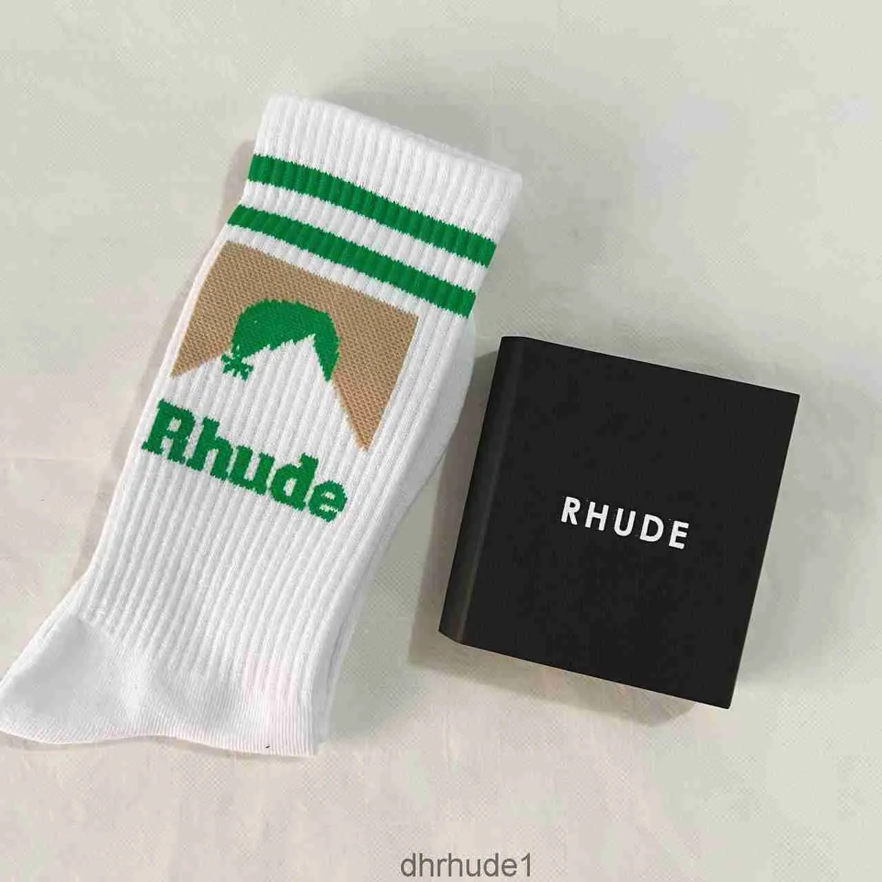 Rhude Men Socks Women Designer sock Luxury fashion antibacterial deodorant sports socks Popular high quality cotton band letter knit socks white black soft so 7V7X