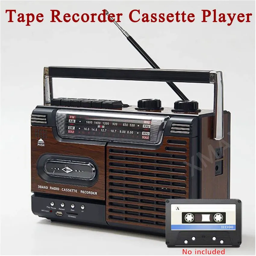 Radio Restro Mail Decorder Cassette Player Outdoor Dinger Am FM SW 3 Bands Radio Receiver recorders TF SD -карта Playe