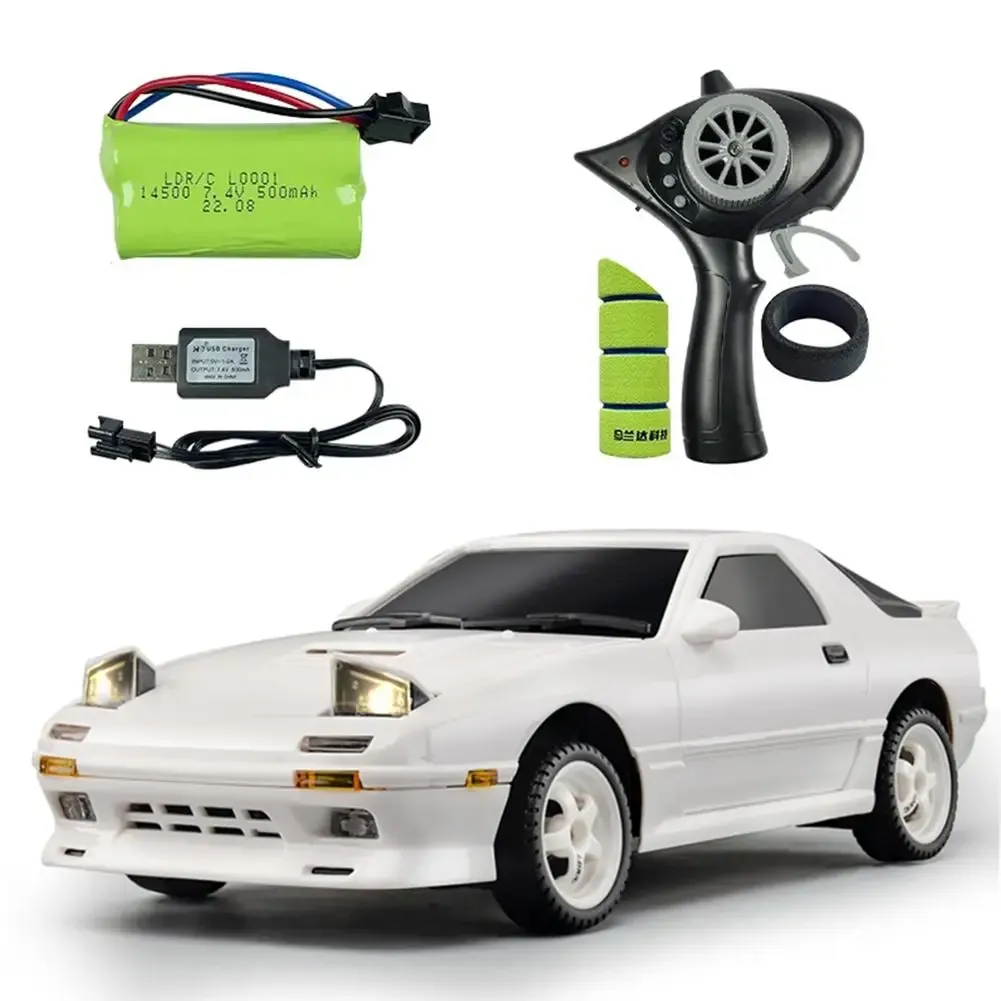 CARS LDRC LD1802 RX7 1/18 RC DRIFT CAR 2.4G 2WD RC CAR مع LED LID