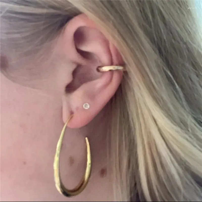 Hoop Earrings Fashion Gold Plated Big Water Drop Shape For Women Girls Elegant Wedding Party Punk Jewelry Gift Eh2008