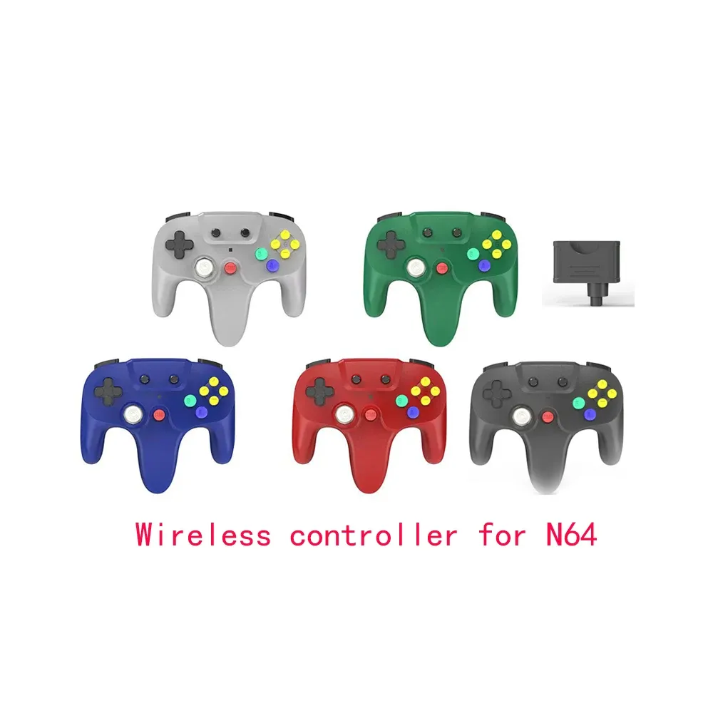 Gamepads Ny anländer 2.4G Wireless Joystick Game Controller för N64 Videospelkonsolspeltillbehör