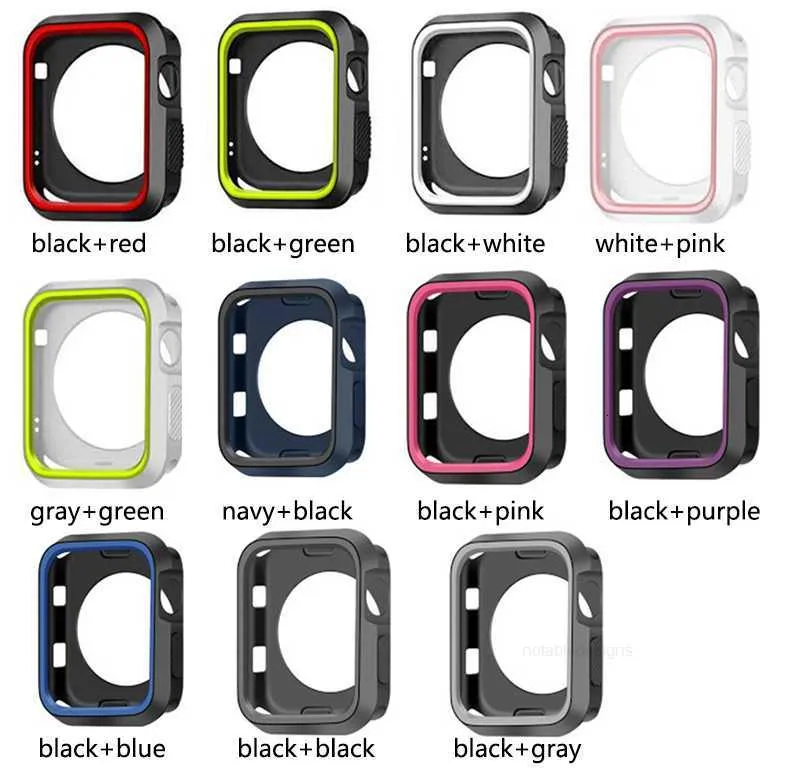 Couverture en silicone design pour Apple Watch Case 42mm 38mm 40mm 44mm Sport Band Frame Rubber Soft Case pour iwatch Series 4321 Back Cover designer5END5END