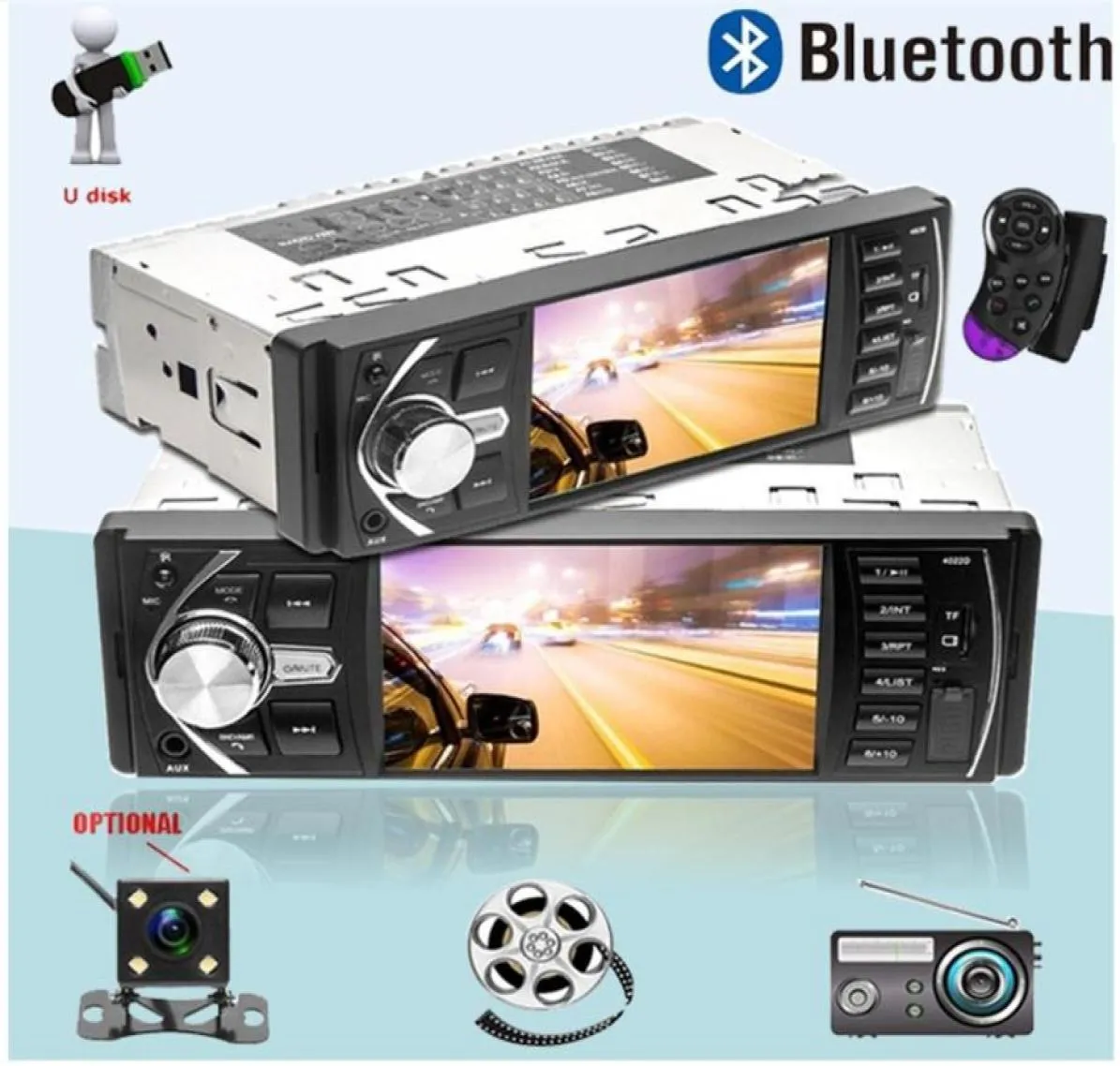 41039039 autoradio 1Din Audio stéréo FM Bluetooth volant télécommande voiture MP5 lecteur Auto radio297D6683604