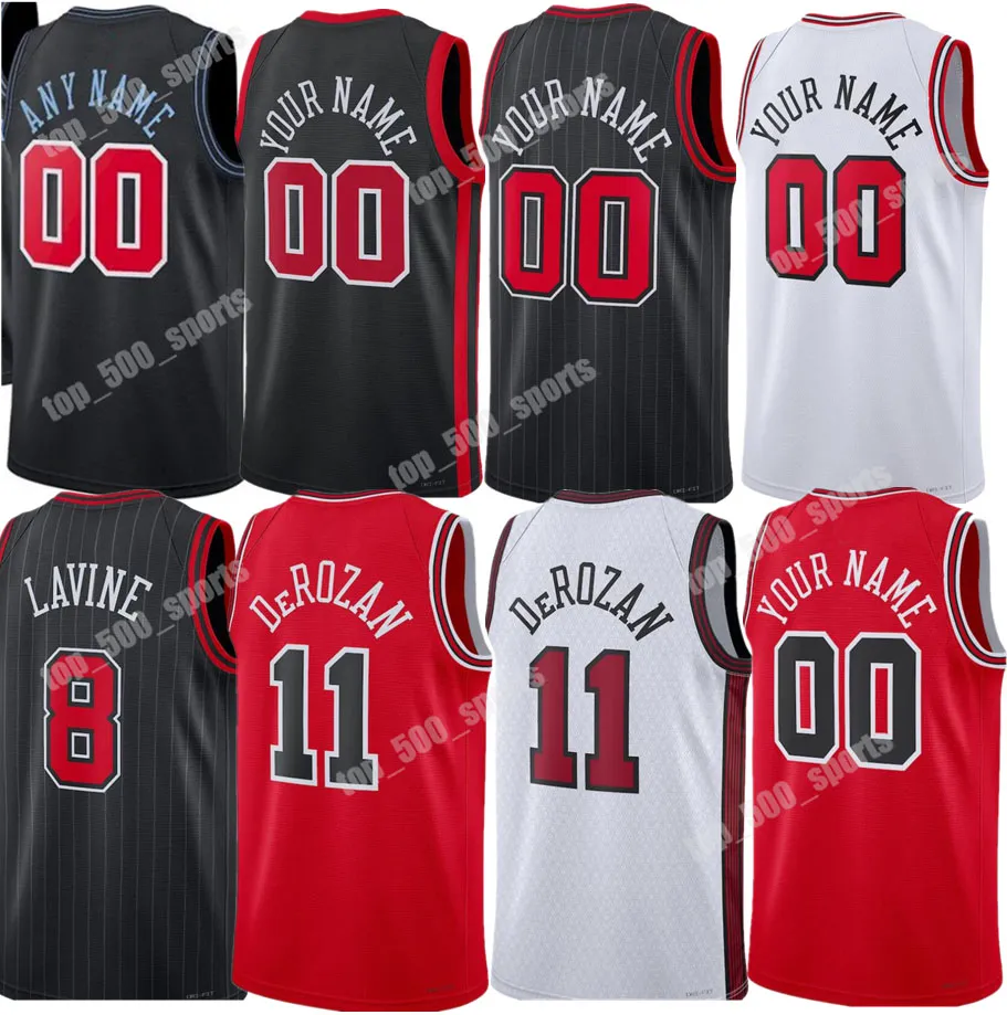 Custom DeMar DeRozan Jersey Nikola Vucevic Zach LaVine Coby White Ayo Dosunmu Alex Caruso Torrey Craig Basketball Jerseys