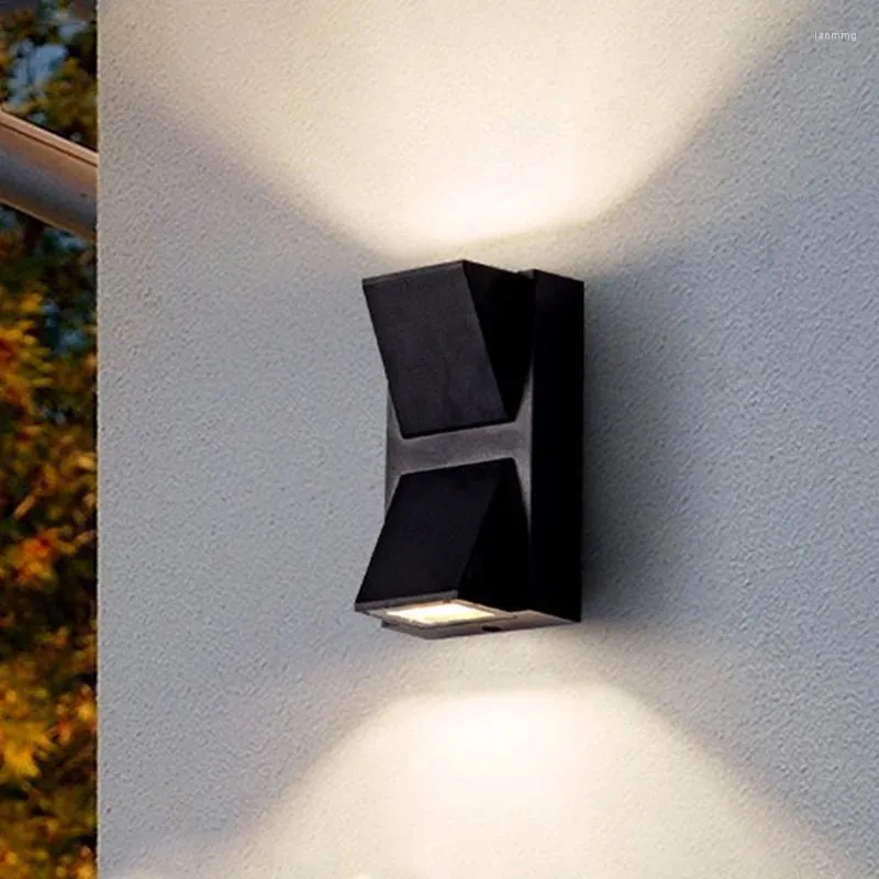 Vägglampa modern vattentät inomhus utomhuslätt singel och dubbelhuvud ledde upp sconce trädgårdsgångslampor