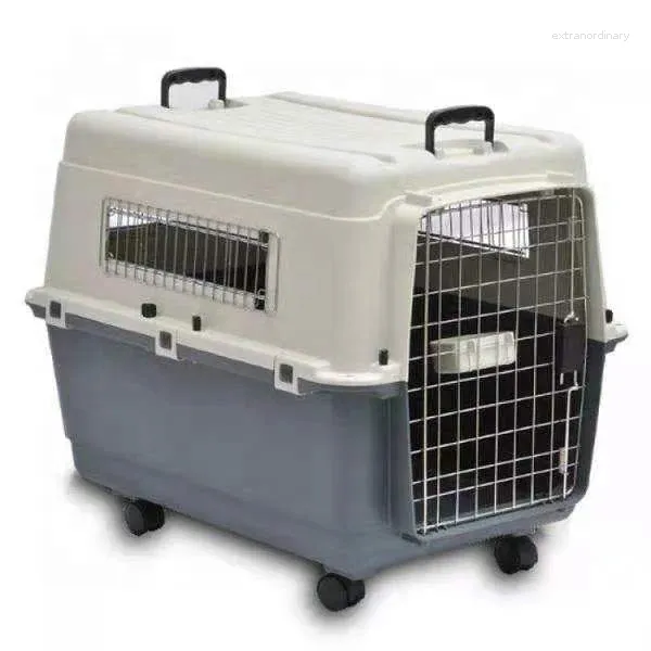 Trasportini per gatti Ventilazione di qualità Trasportino per cani in plastica approvato dalle compagnie aeree Gabbia per carrello da viaggio Scatola d'aria per animali domestici all'aperto