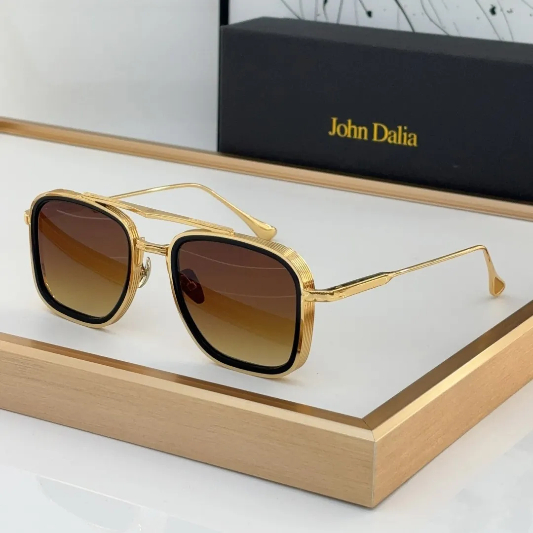 John Dalia Designer نظارة شمسية لامرأة أزياء رياضة الحماية من UV حماية Goggle Beach Man Womens العصرية رجال الوردي Black Sun Glass Robert 53-22