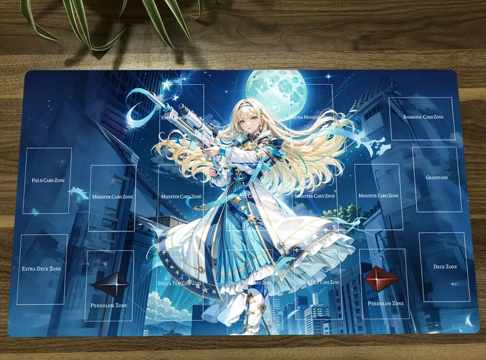 Pads YuGiOh Exosister Gibrine TCG CCG Mat Trading Card Game Mat Table Playmat Desk Gaming Playing Mat Mouse Pad Free Bag