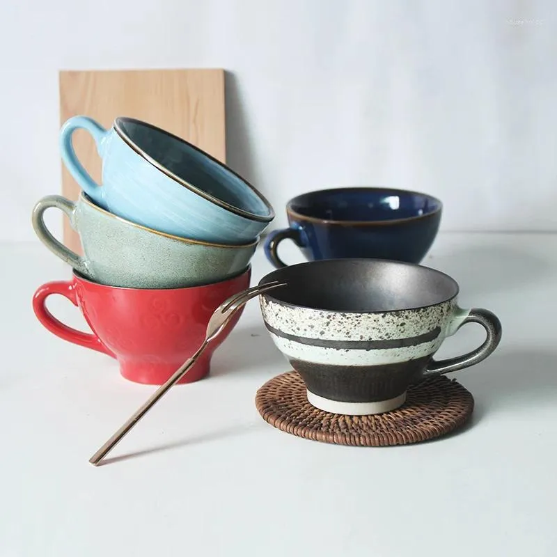 Tasses en céramique de Style nordique, tasse de petit déjeuner au lait domestique, café de bureau, tasses d'eau de haute beauté pour adultes, ustensiles de cuisine