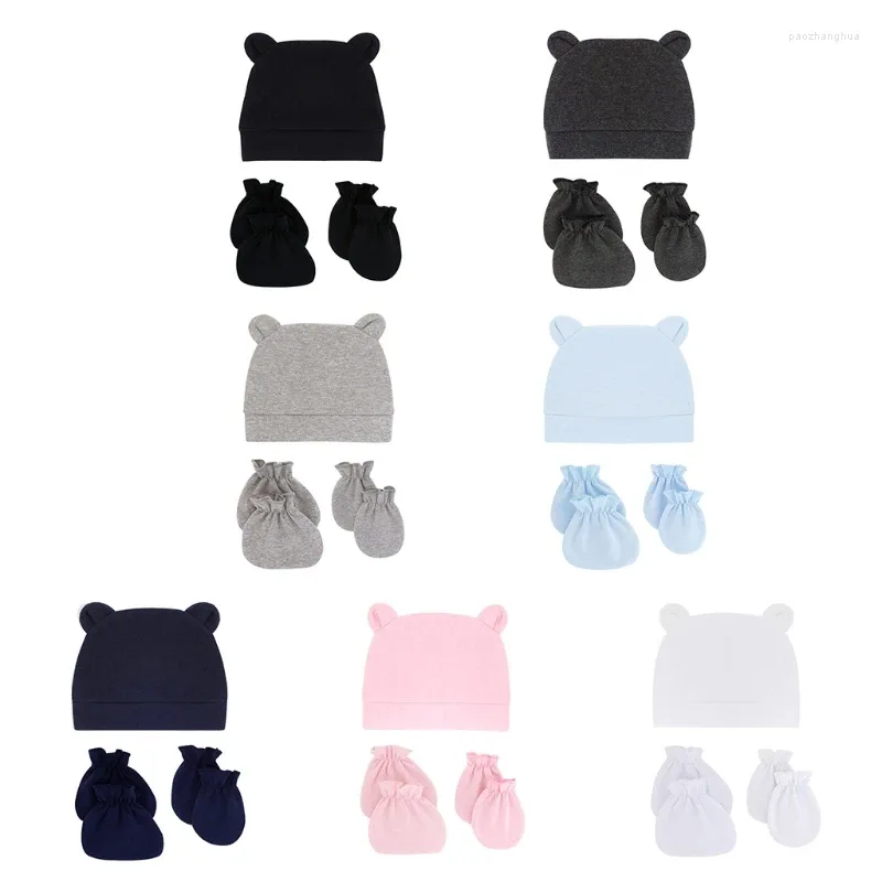 Kläder sätter baby hatt mössa mittens sockfödda hattar för pojkar mjuk mössa presentgrils spädbarn tillbehör