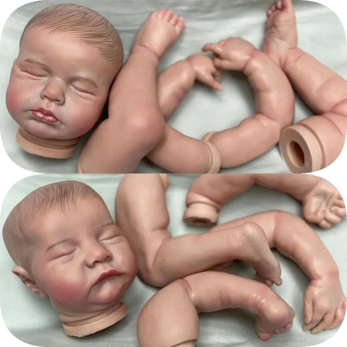 Bebek kitleri yeniden doğmuş 19 inç Lou ve Levi Boyalı Saç Bebe Bebek Kitleri El yapımı hayat benzeri yeni doğan bebekler bitmemiş DIY boyalı kitler