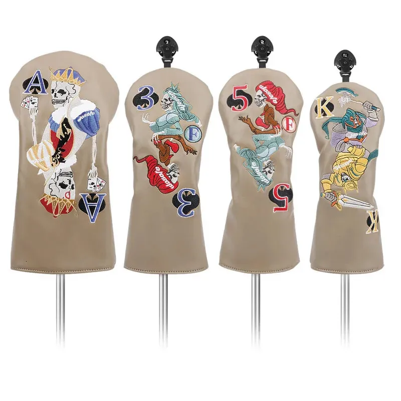 Embroidered Golf Club Headcover with Pearls Azalea Hand Embroidered Genuine Leather Driver Golf Club  main image 3