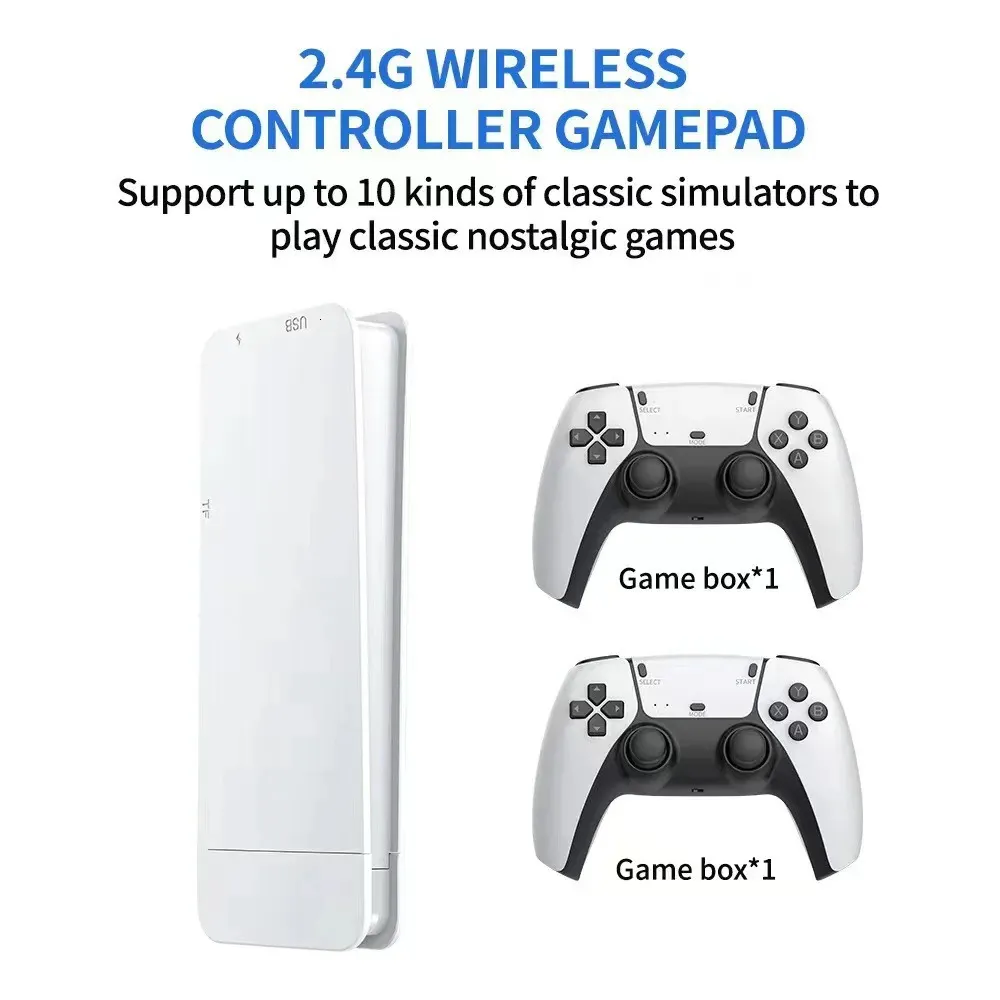Console Rétro 4K – 20 000 Jeux Intégrés – HDMI Plug & Play – 2 Manettes Sans Fil 2,4 GHz – Cadeau Enfant Adulte
