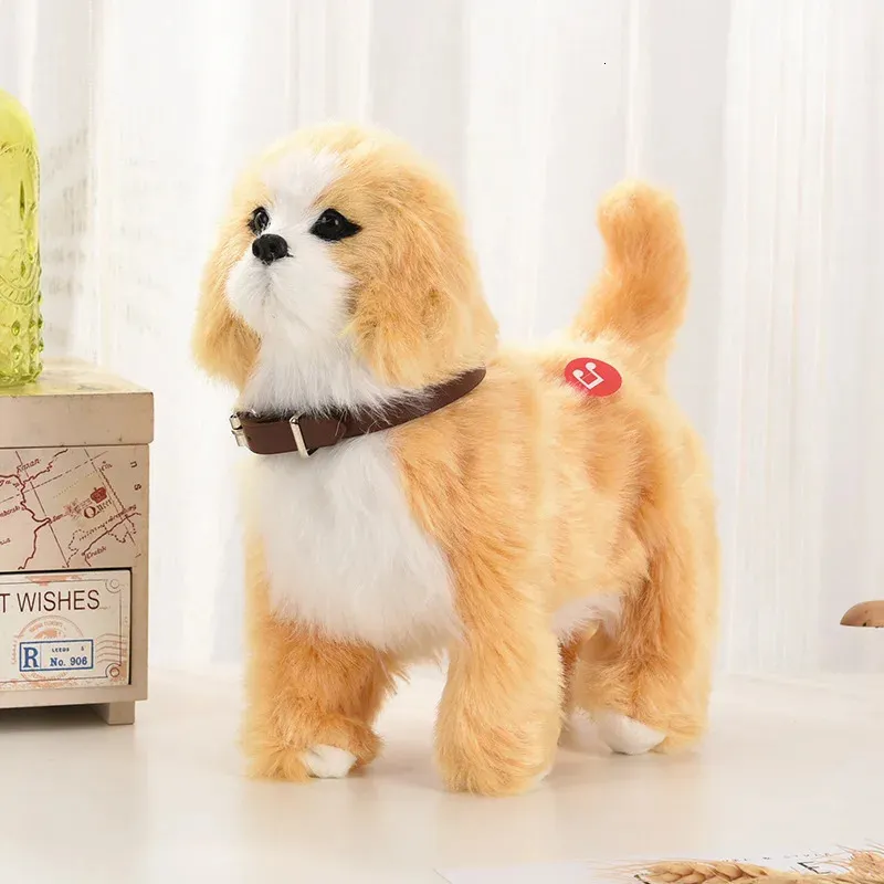 Perrito Robótico De Peluche Interactivo Que Camina, Ladra Y Mueve La Cola, Juguete Realista Para Niños Mayores De 3 Años