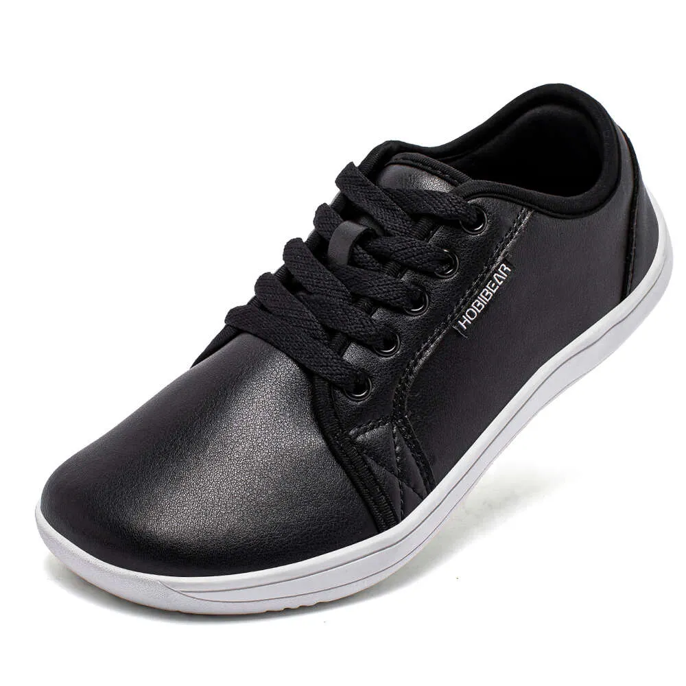 For HOBIBEAR Minimalist Men Wide Toe Barefoot Zero Drop Casual Leather Fashion Sneakers Lightweight Walking Shoes_voghion.com