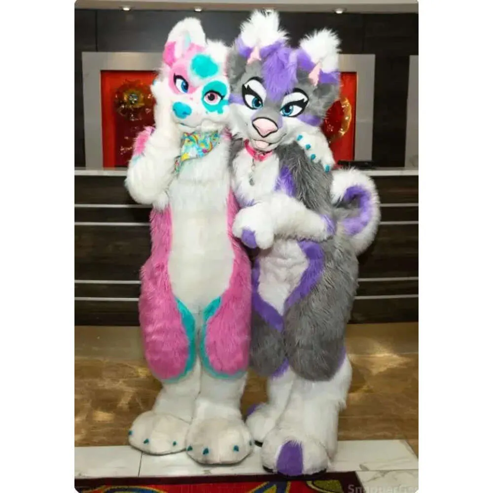 Mascotte Fursuit Husky Fox (tête + queue + chaussures + pattes