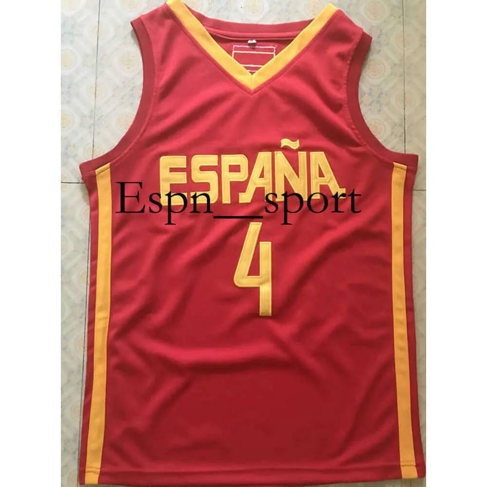 Spain Basketball Jersey Stitched Custom Number Name, Red T9 Team Spain  Pau Gasol