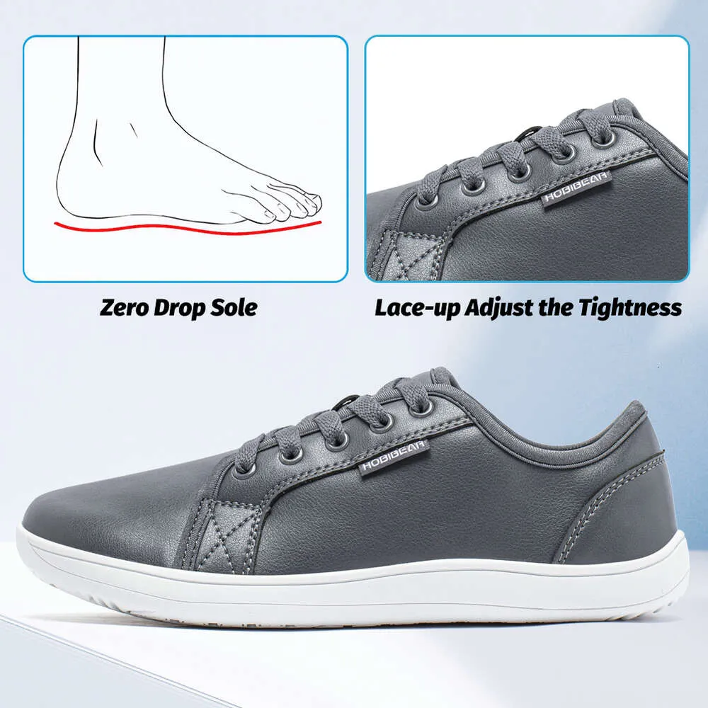 Hobibear Barfußschuhe Herren Minimalistisch Lederschuhe Weit_voghion.com