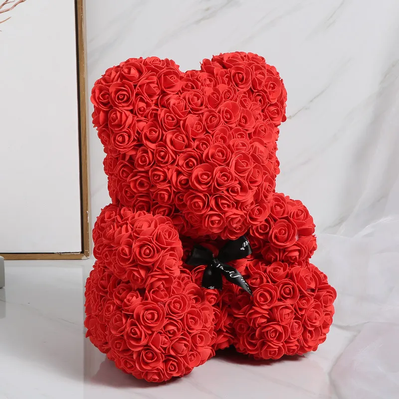 Romantic 18cm Artificial Teddy Bear Rose Gift for Women, Home Decor No ...