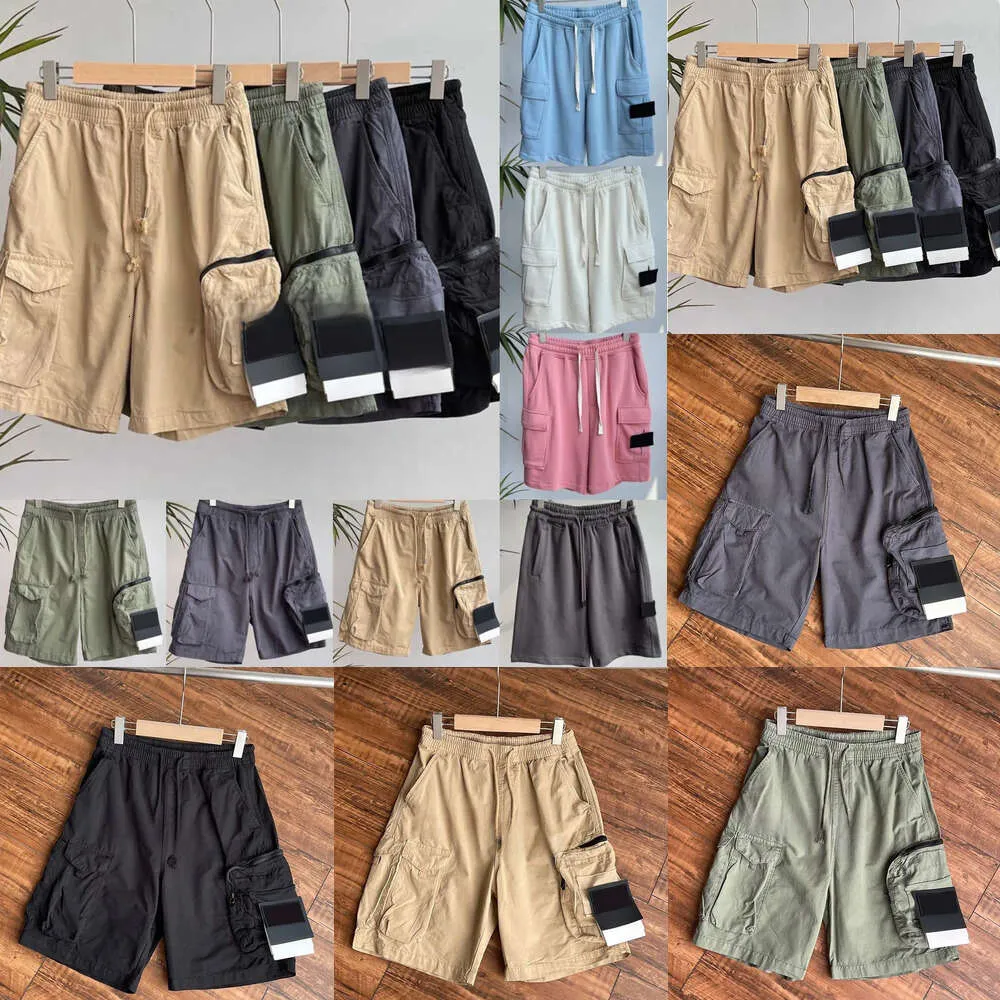 Mens Designer Shorts Stone Shorts Men s Casual Knee Length Cargo Shorts With Geometric Pattern And Drawstring Waist Island Shorts Cargo Shorts Fd8