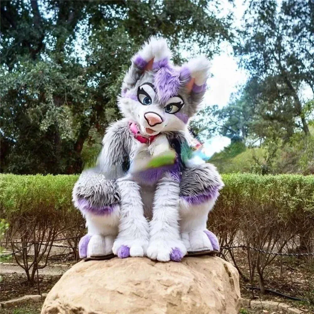 Costume da Husky con Pelliccia Lunga per Halloween