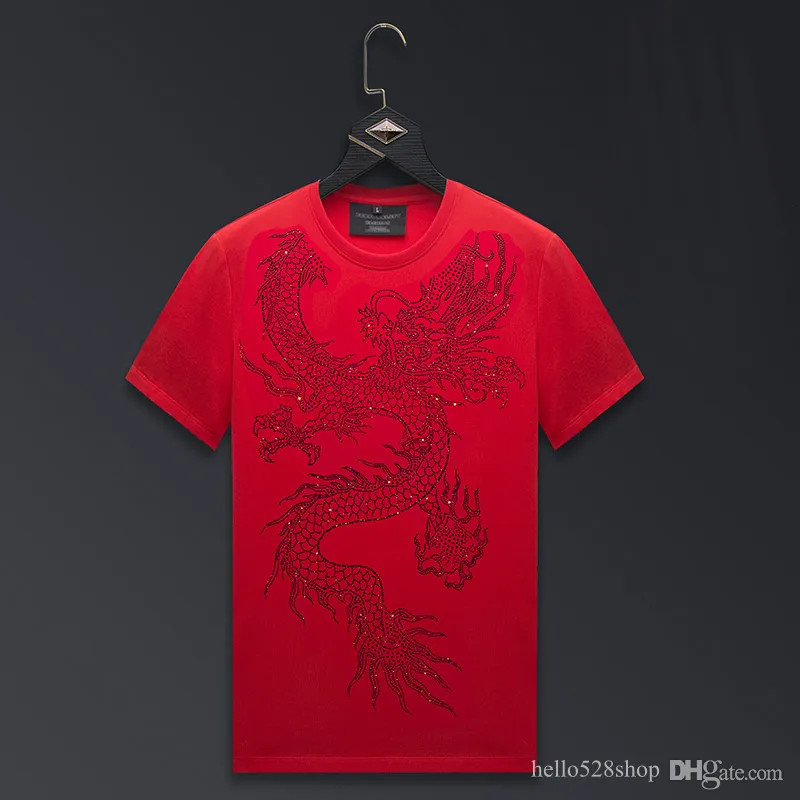 Wholesale Vintage Rhinestone Crewneck T Shirt Red, Casual