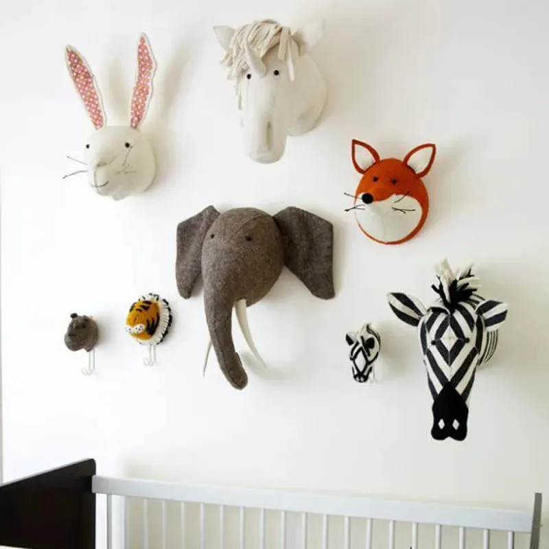 Animal Wall Plush Elephant Head Wall Mount 2024Felt Animal Heads