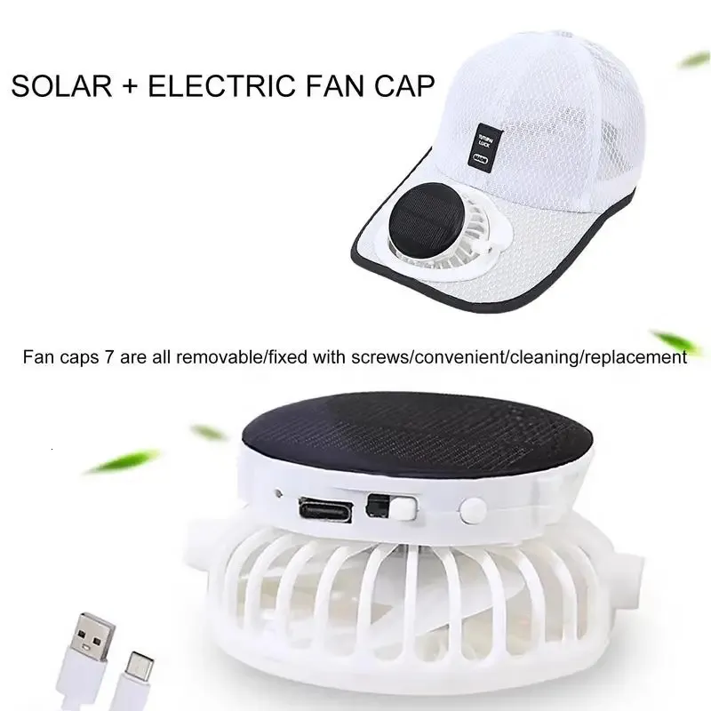 Breathable Solar Net Baseball Cap With Fan And UV Protection Perfect For Beach And Outdoor Activities 240601 From Datai 18.03 DHgate.Com