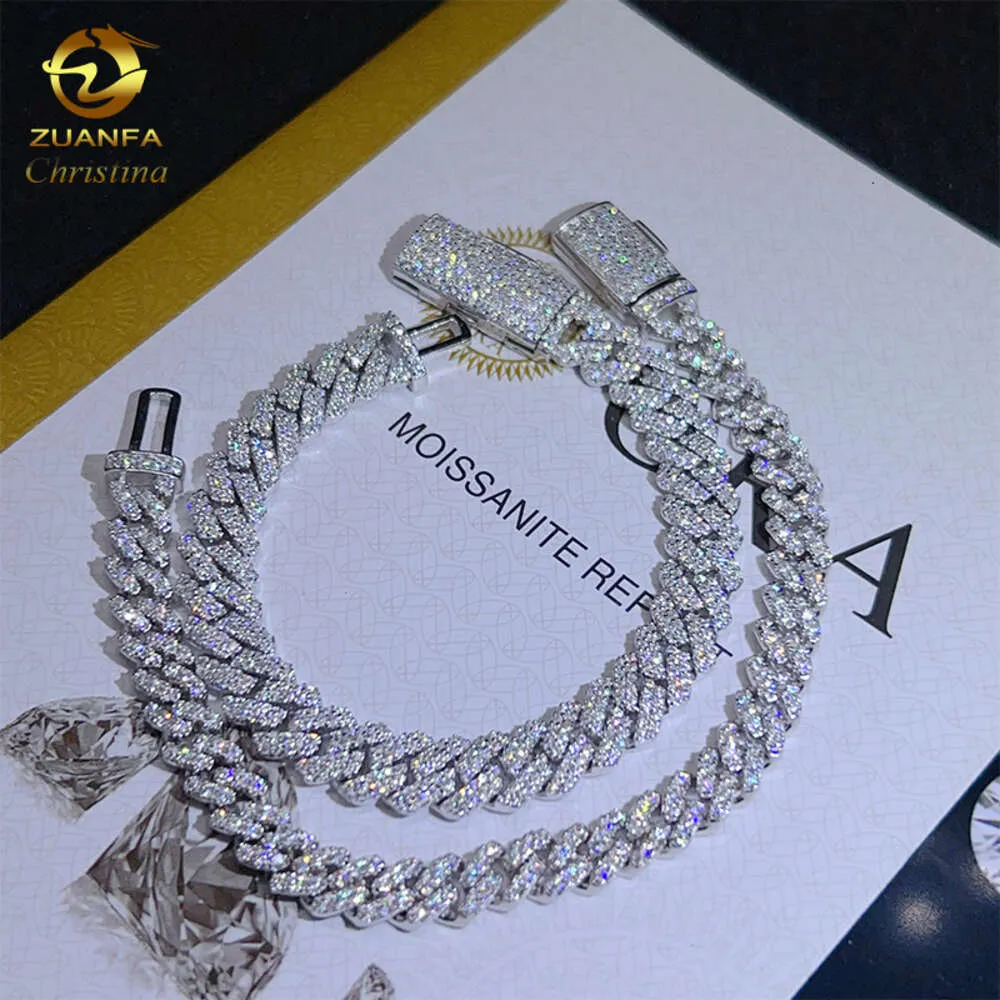 Fast Shipping Cheaper Price Small Size Chain 8mm 925 Silver VVS Moissanite Hip Hop Fine Jewelry Cuban Link Chain